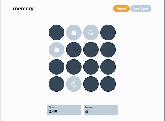 Screenshot of the Memory Game
