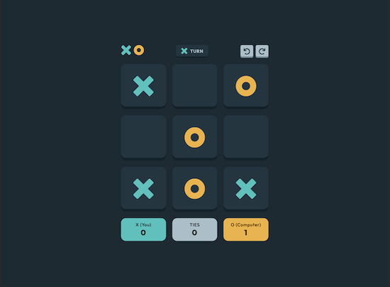 Screenshot of the Tic Tac Toe Game